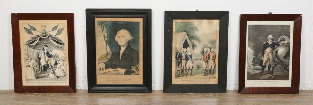 Lot 239: 4 N. Currier Lithographs Washington