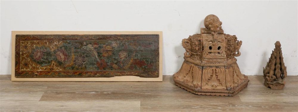 Lot 261: 3 Architectural Wood Carvings