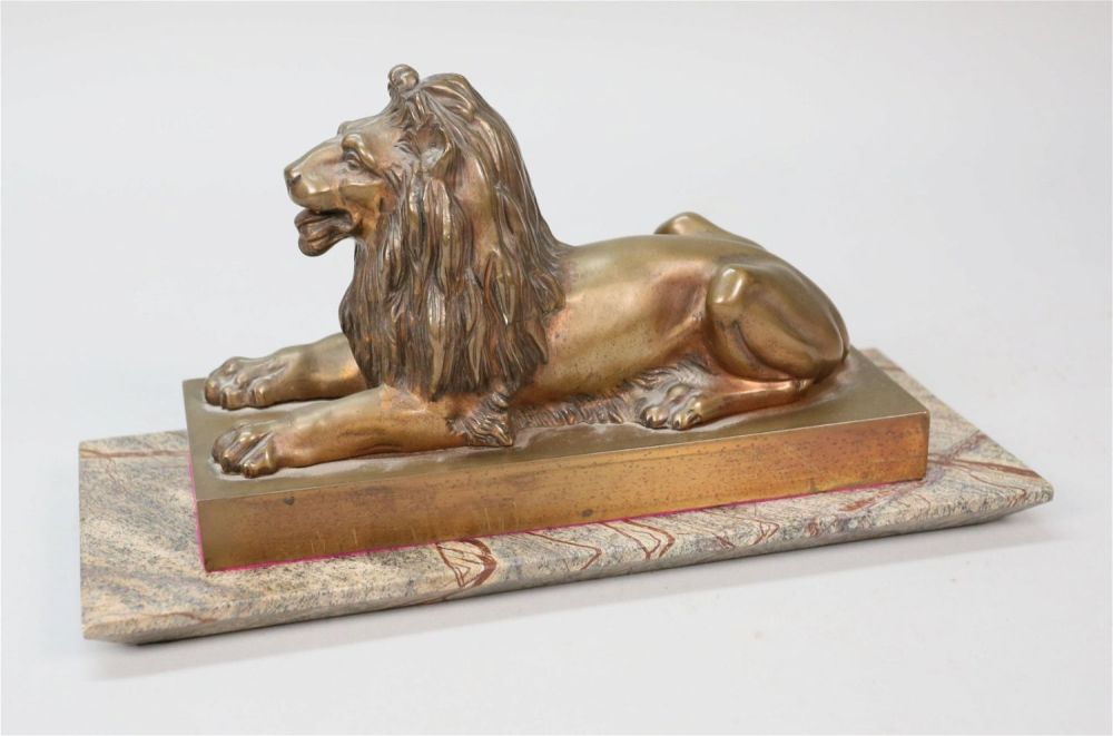 Lot 266: Patinated Bronze Lion
