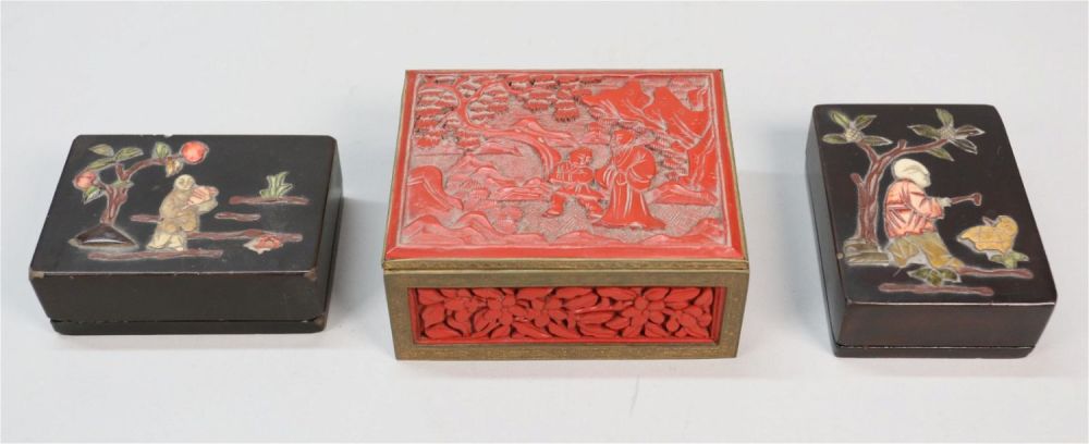 Lot 281: 3 Chinese Lacquer Boxes