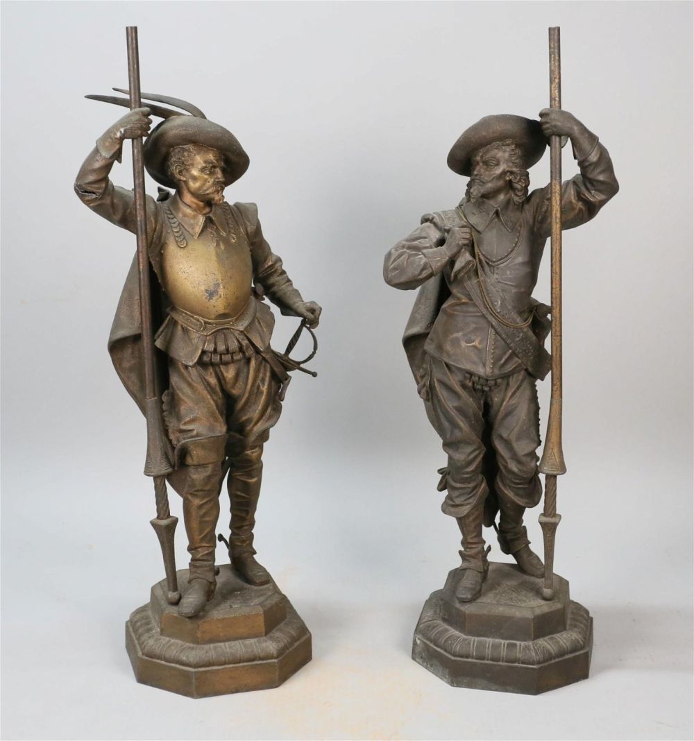 Lot 290: Pair of White Metal Soldiers