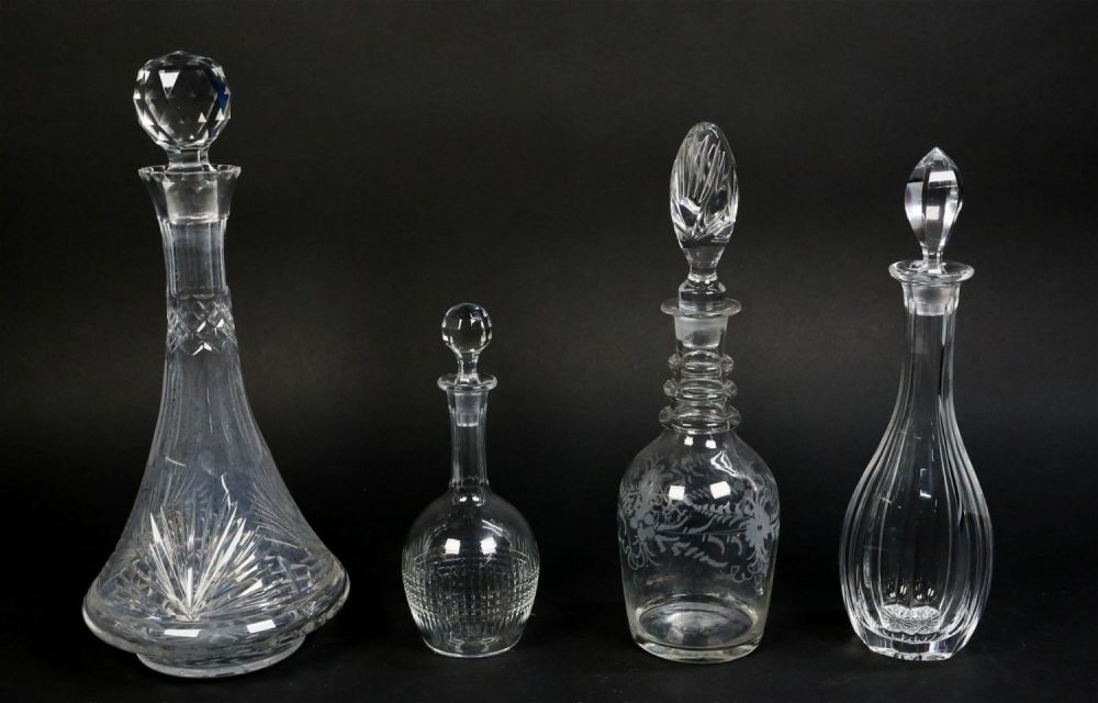 Lot 301: 4 Crystal Decanters