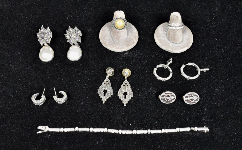 Lot 316: Grouping of Sterling and Marcasite Jewelry