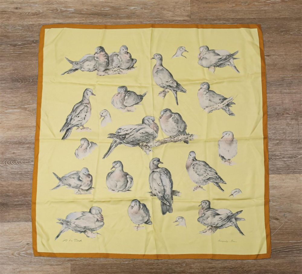 Lot 348: Hermes Paris "Les Tourterelles" Scarf