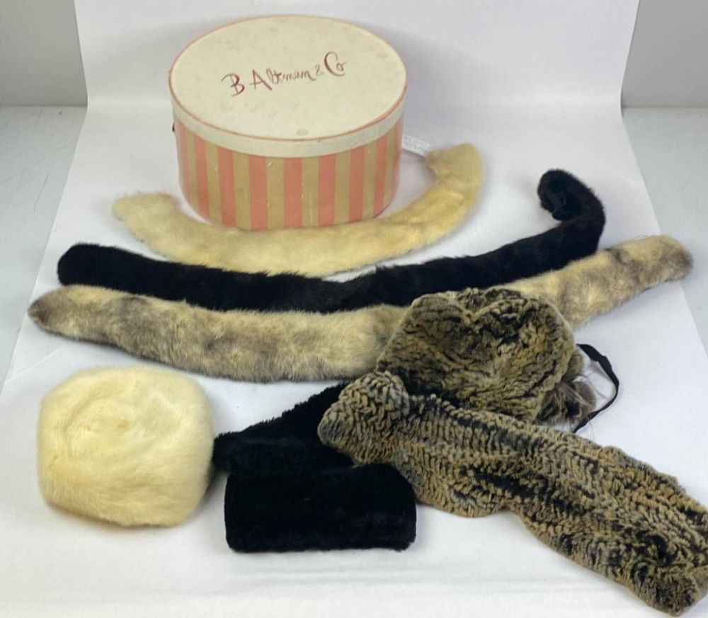Lot 385: Hatbox of Fur Hats and Trim