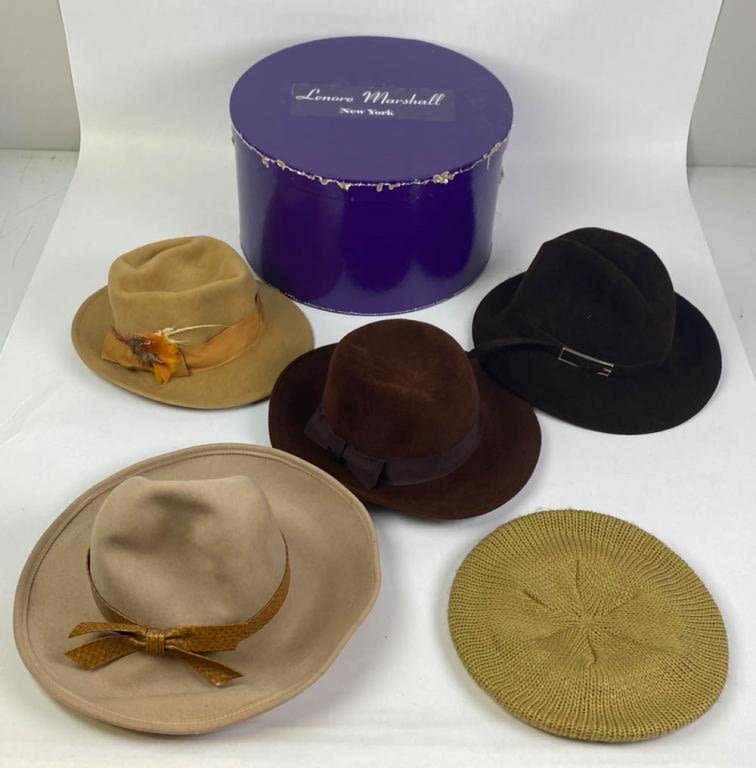 Lot 386: Grouping of 5 Vintage Hats