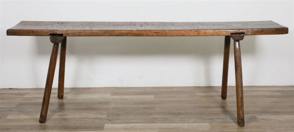 Lot 156: Continental Butcher Block Bench