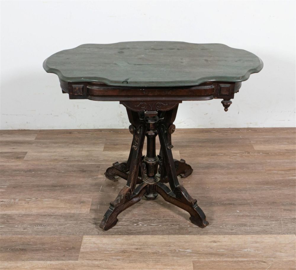Lot 162: Aesthetic Movement Marble Top Parlor Table