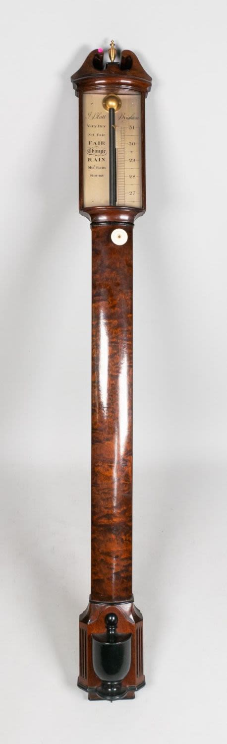 Lot 164: J. Blatt English Stick Barometer / Thermometer