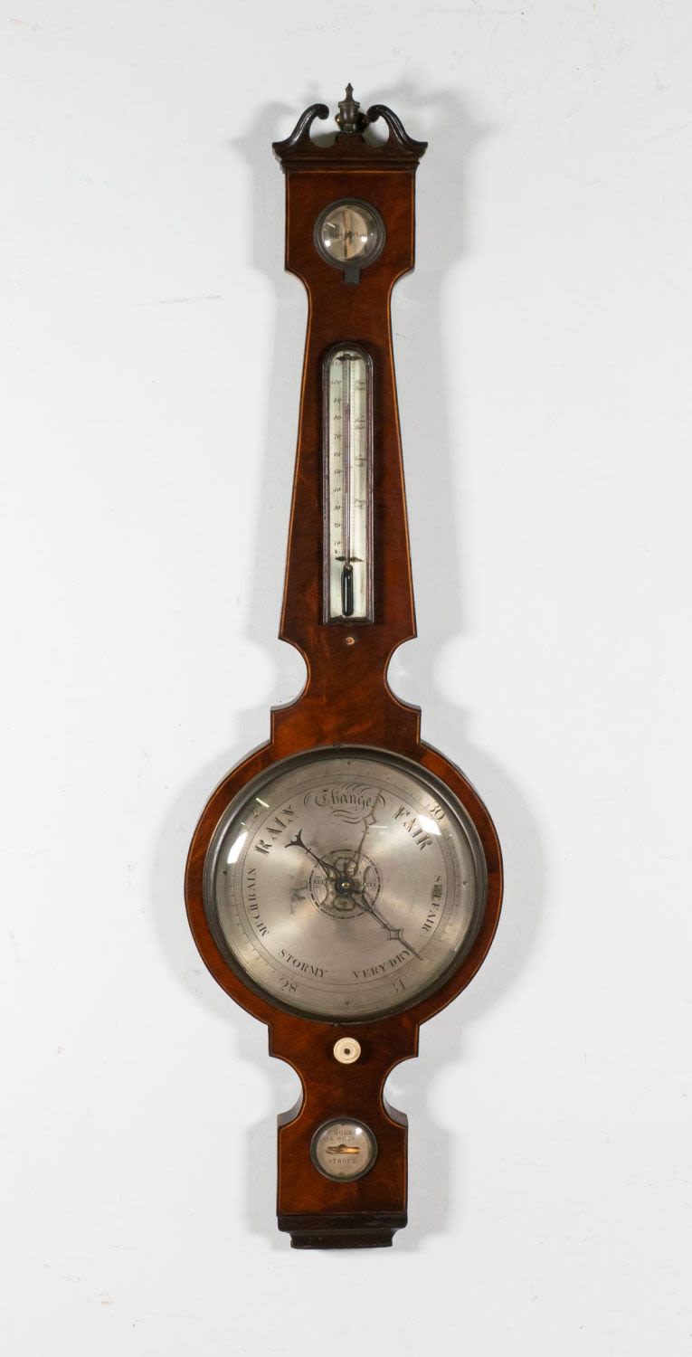 Lot 165: Gobbi & Sons English Wheel Barometer / Thermometer