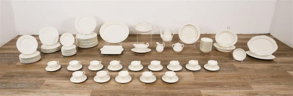 Lot 213: 93 Pieces Wedgwood Queen's Ware Dinnerware
