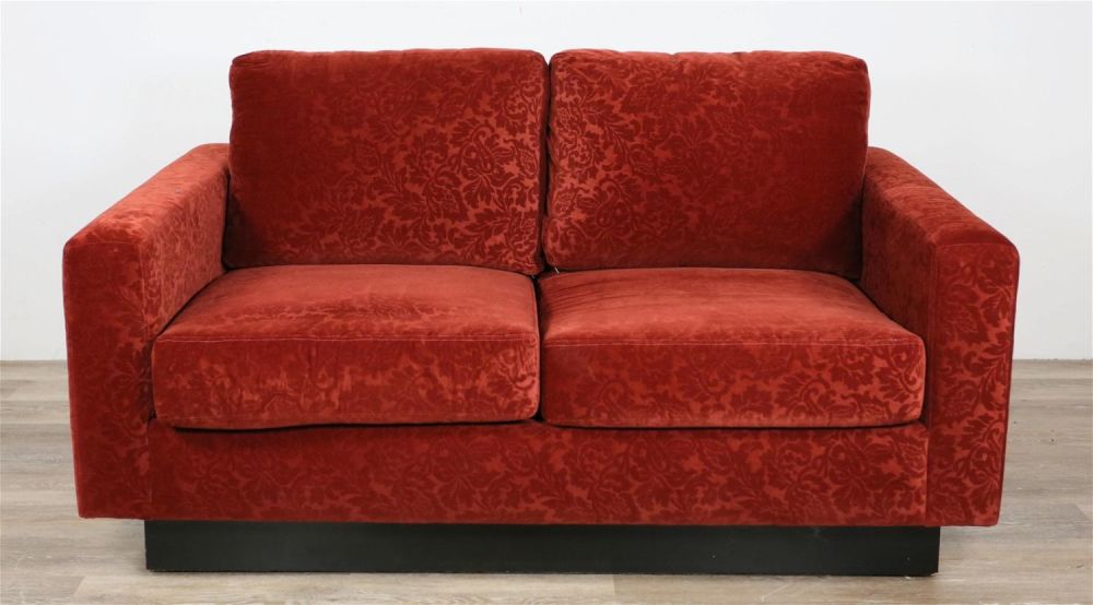 Lot 216: Maurice Villency Velvet Loveseat