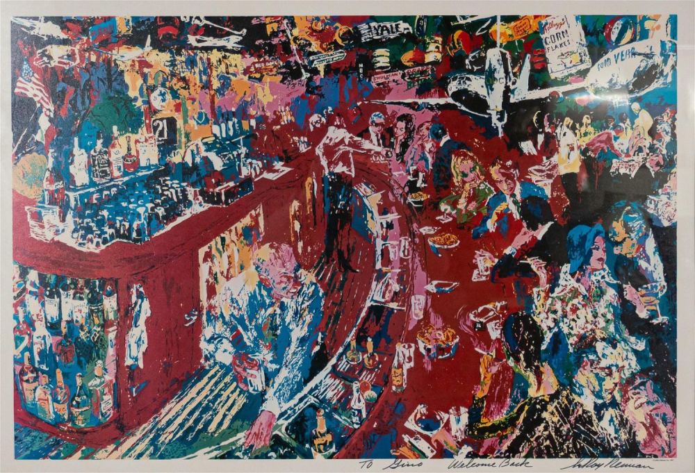 Lot 226: LeRoy Neiman Silkscreen Print Bar at 21 Club