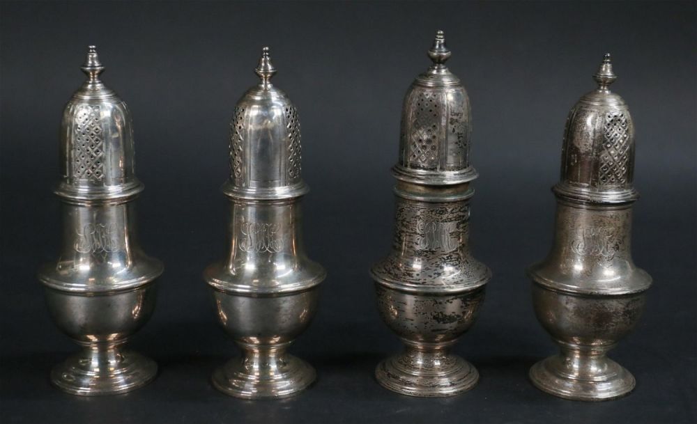 Lot 248: 4 Ellis & Co. English Sterling Muffineers