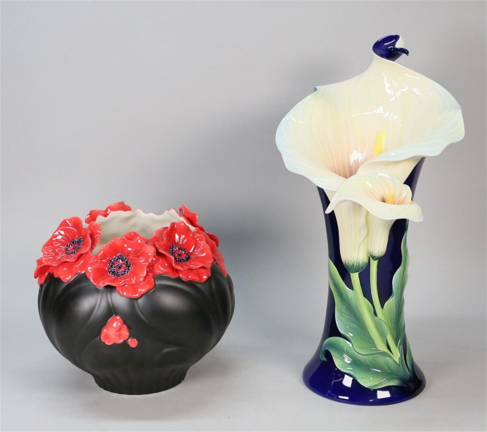 Lot 276: 2 Franz Floral Porcelain Vases
