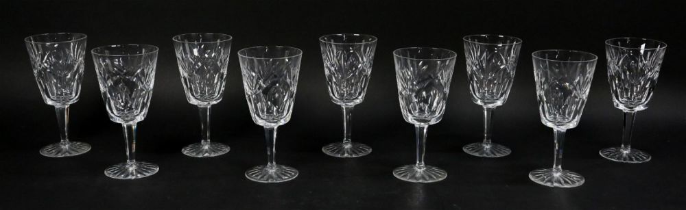 Lot 280: 9 Waterford Ashling Water Goblets