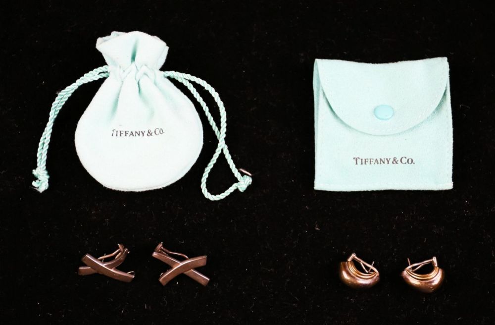Lot 298: 2 Pair Paloma Picasso Tiffany Sterling Earrings