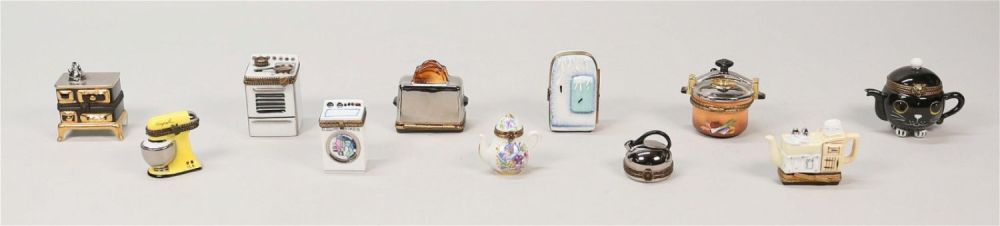 Lot 354: 11 Limoges Porcelain Kitchen Boxes