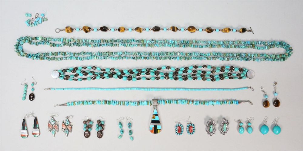 Lot 361: Native American & Turquoise Jewelry