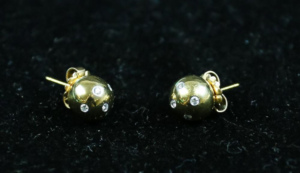 Lot 369: Tiffany Etoile Diamond, 18k & Platinum Earrings