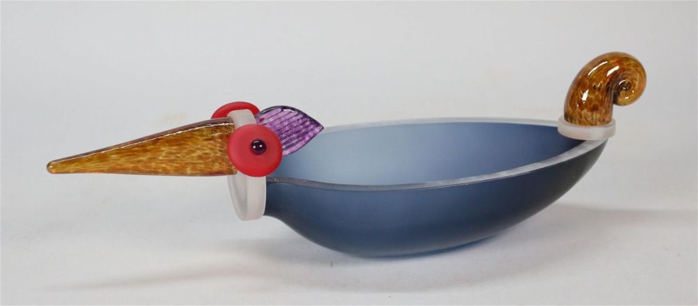 Lot 397: Glasstudio Borowski Art Glass Duck Bowl