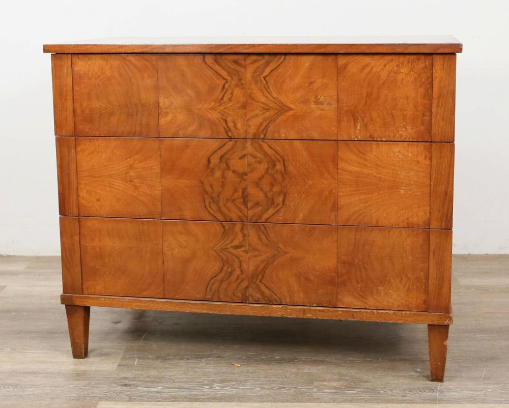 Lot 173: Mid Century Modern Bookmatched Chest of Drawers