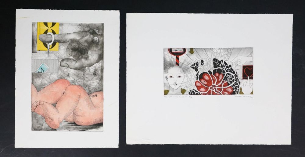 Lot 193: 2 Michel Lablais Colored Etchings