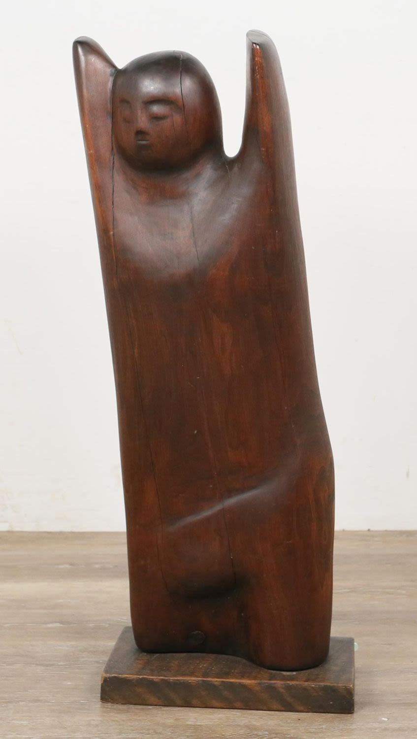 Lot 307: Olen Bryant Figural Carved Wood Sculpture