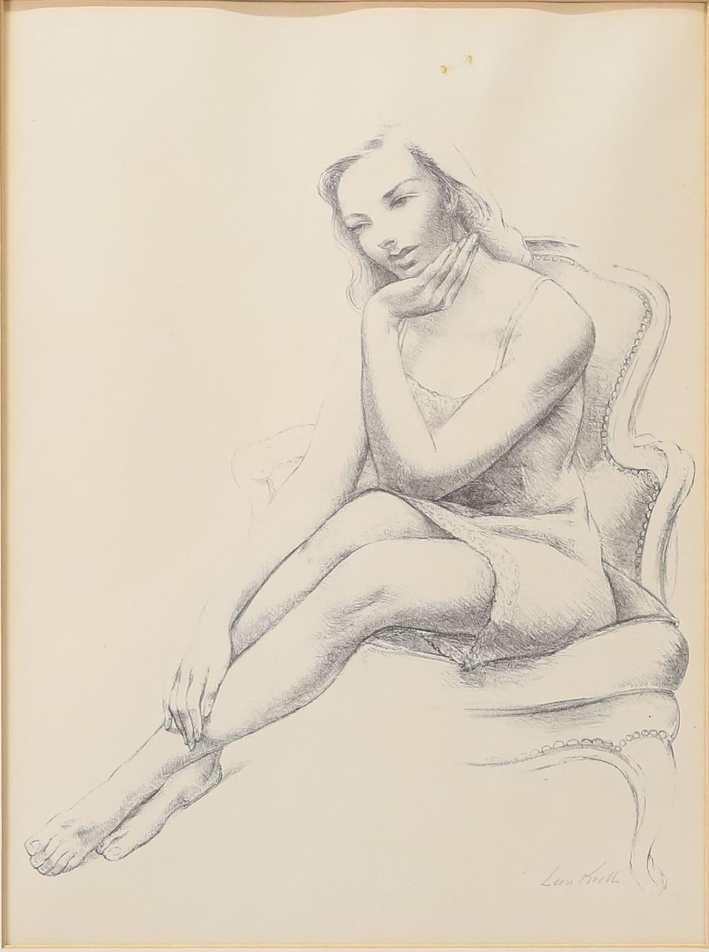 Lot 332: Leon Kroll Lithograph Portrait of Woman