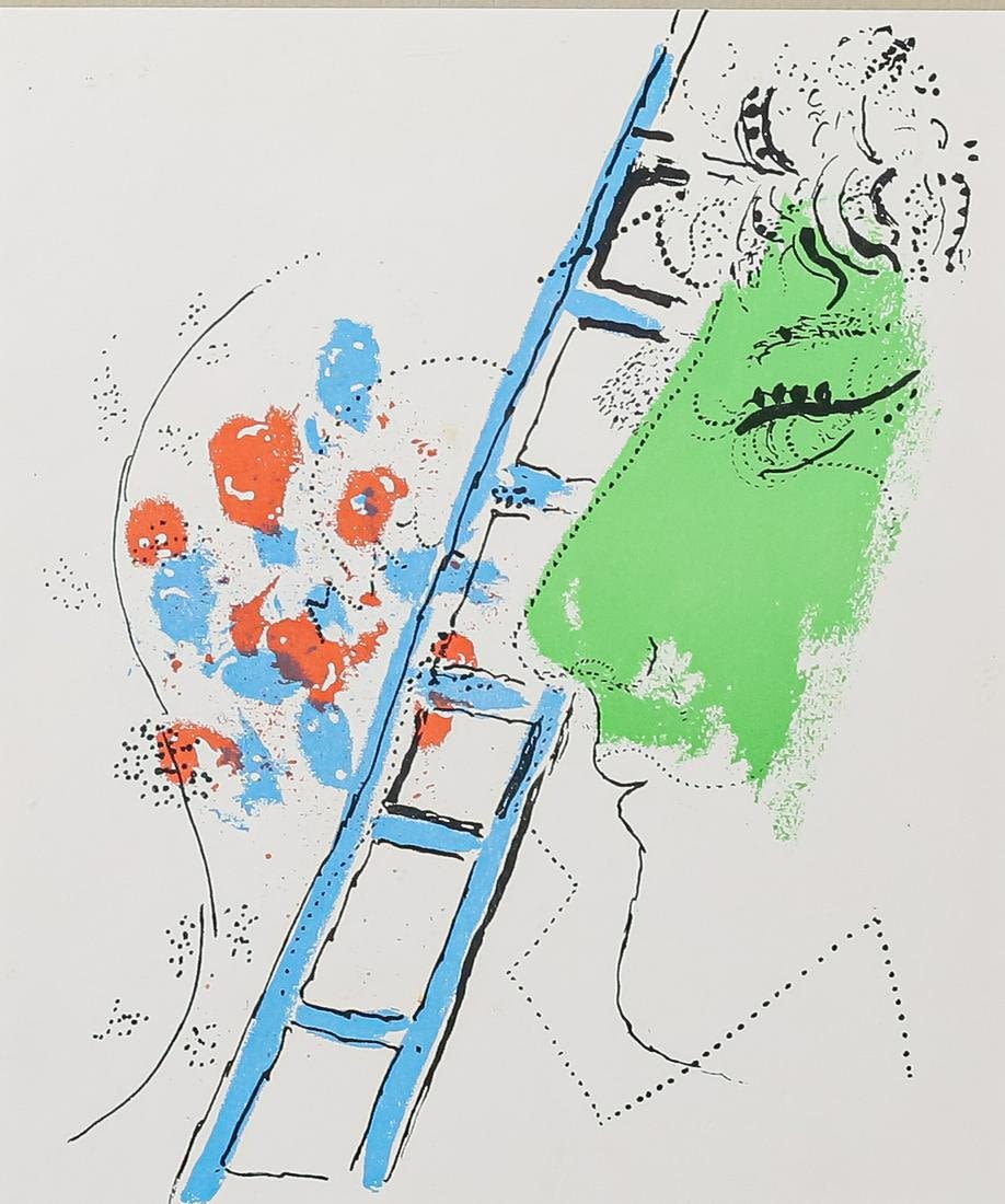 Lot 334: Marc Chagall Lithograph The Ladder