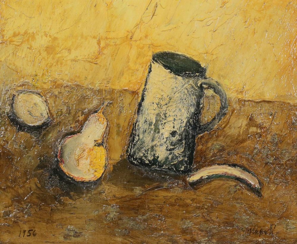 Lot 336: Giuseppe Napoli Oil on Wood Panel Natura Morta