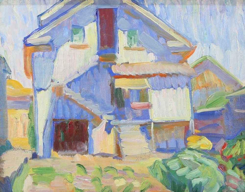 Lot 341: Edouard Vysekal Oil on Canvas Back of House