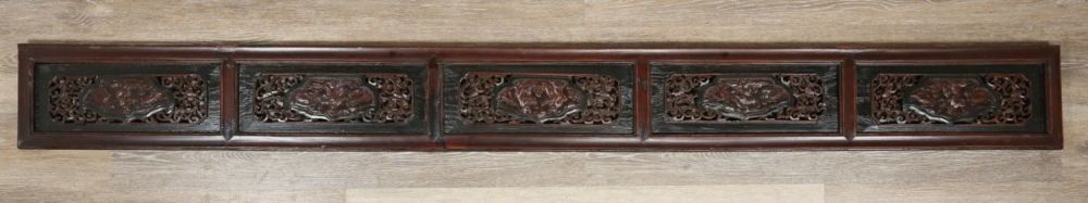Lot 346: Chinese Carved Rosewood Wall Plaque