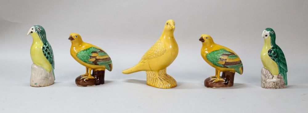 Lot 355: Collection of 5 Chinese Pottery Birds