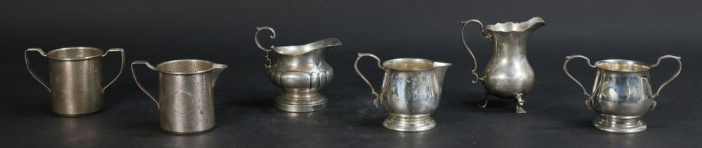 Lot 395: 6 Sterling Sugars & Creamers