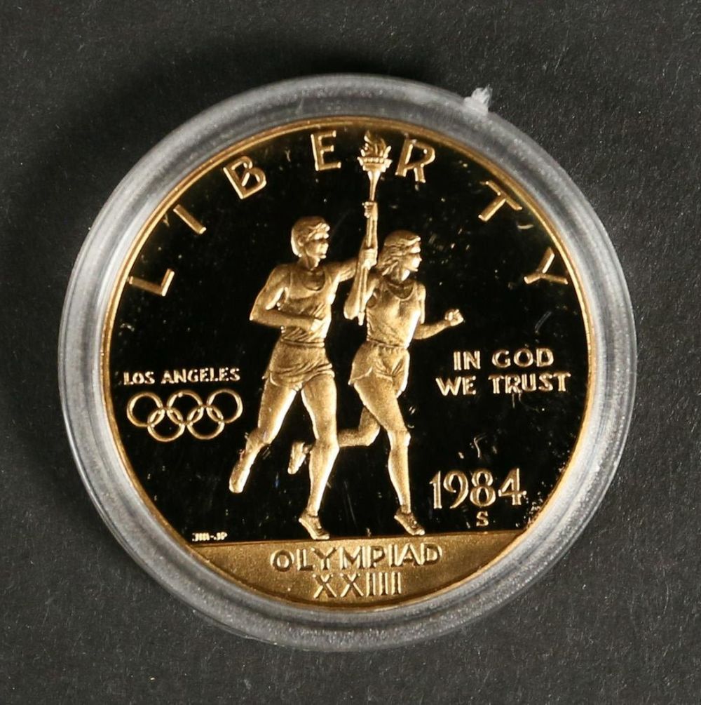 Lot 408: 1984 Olympic Gold Ten Dollar Coin Proof