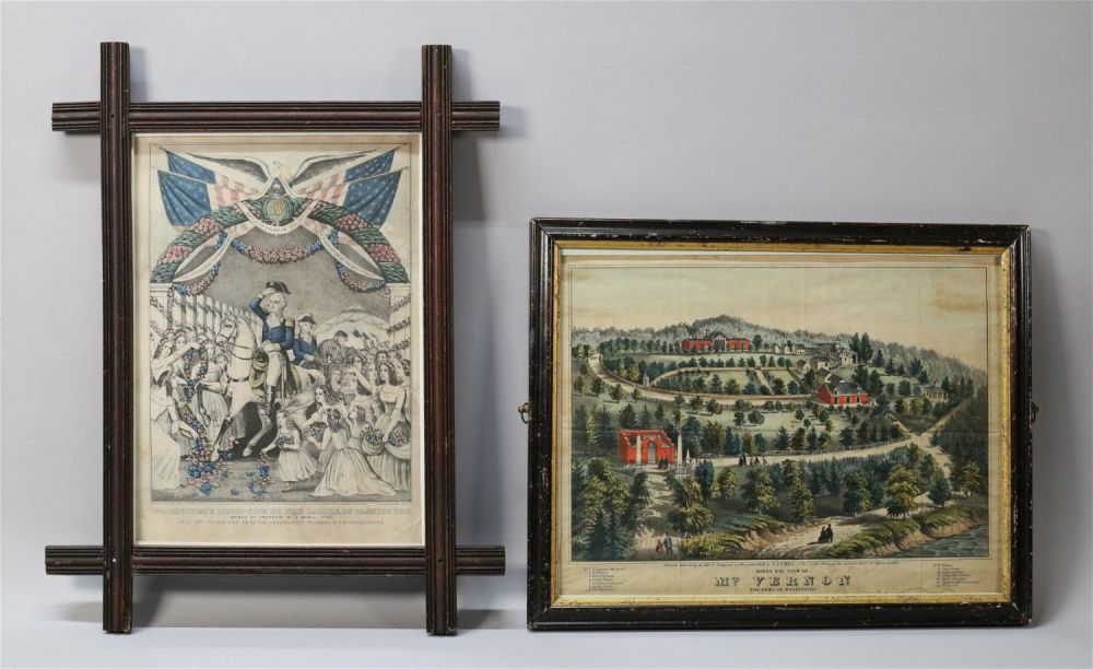 Lot 154: 2 George Washington Lithographs Currier & GF Bill