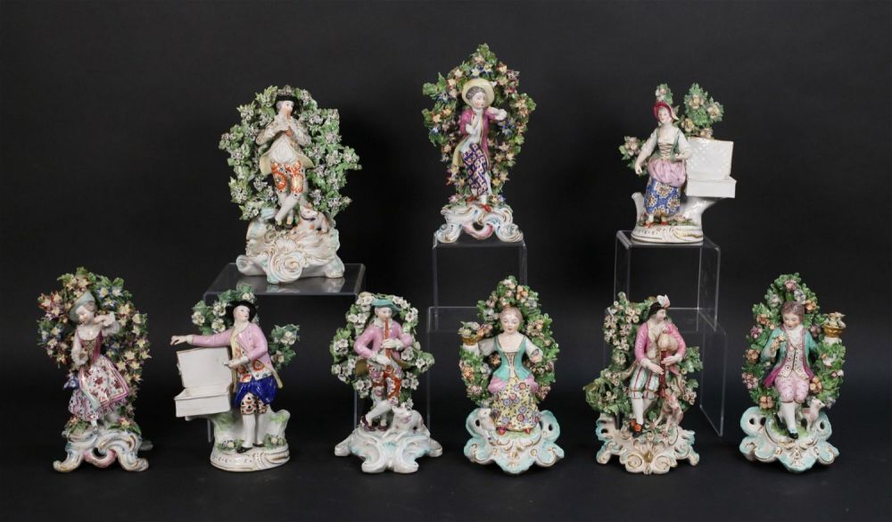 Lot 171: 9 Bow & Chelsea / Derby Style Porcelain Figures