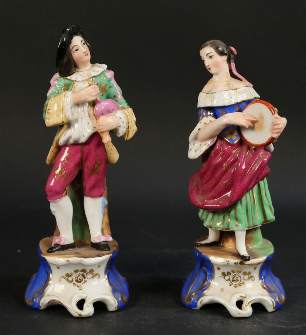 Lot 182: Pair of Porcelain Figures Musicians