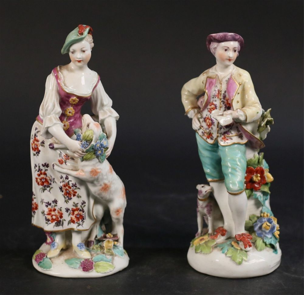 Lot 186: Pair of Derby Style Porcelain Figures