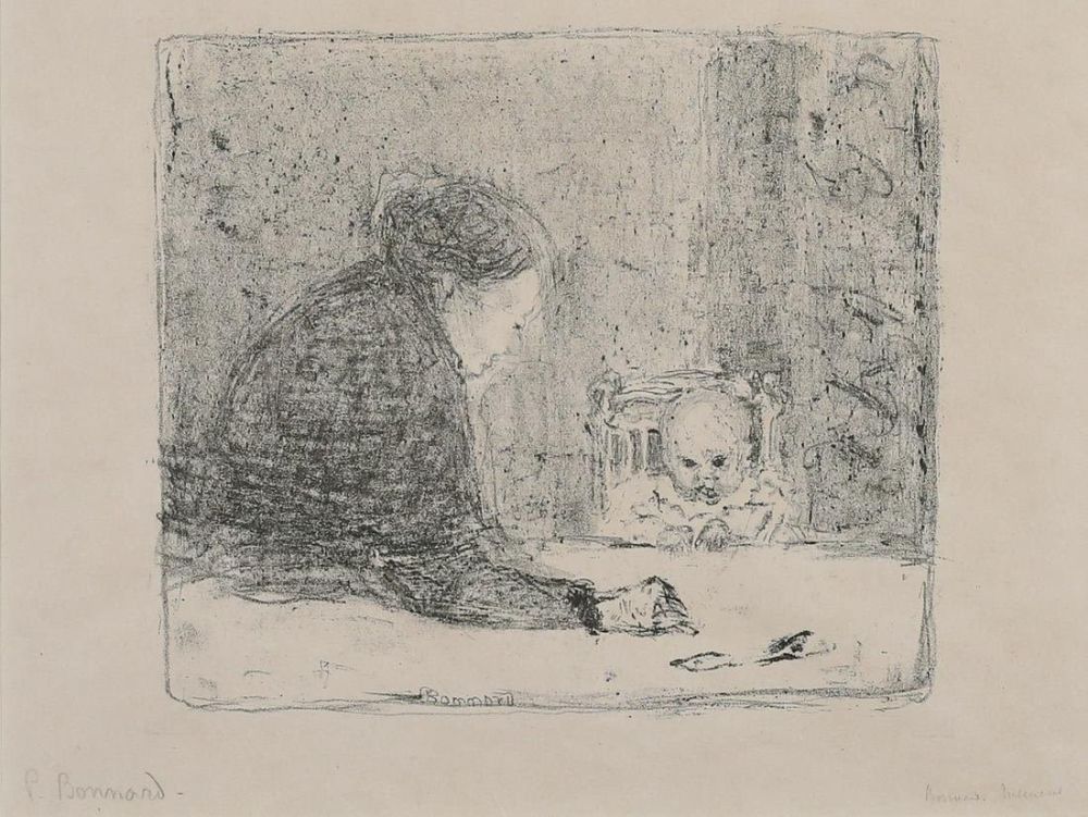 Lot 159: Pierre Bonnard Lithograph Mother & Child