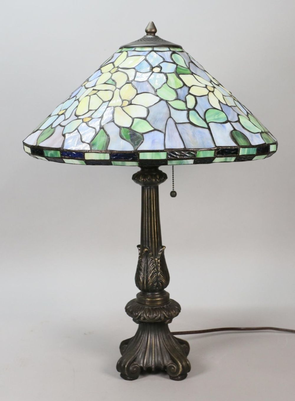 Lot 196: Tiffany Style Leaded Glass Lamp