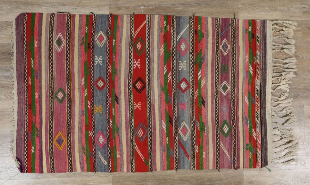 Lot 216: Polychromatic Turkish Kalim Rug