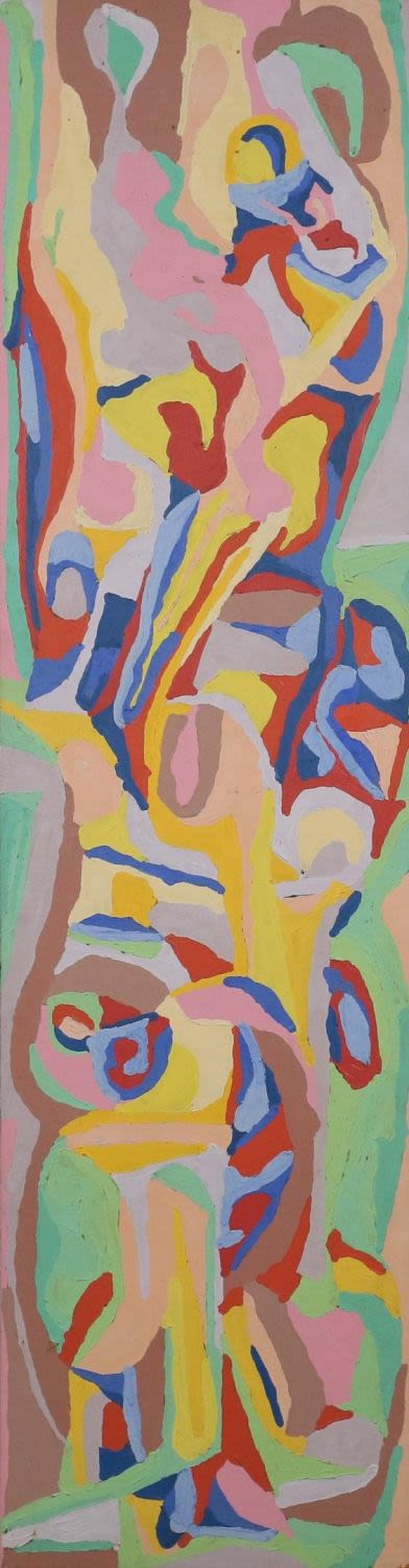 Lot 231: Stanley Lindwasser Acrylic on Door Panel Abstract