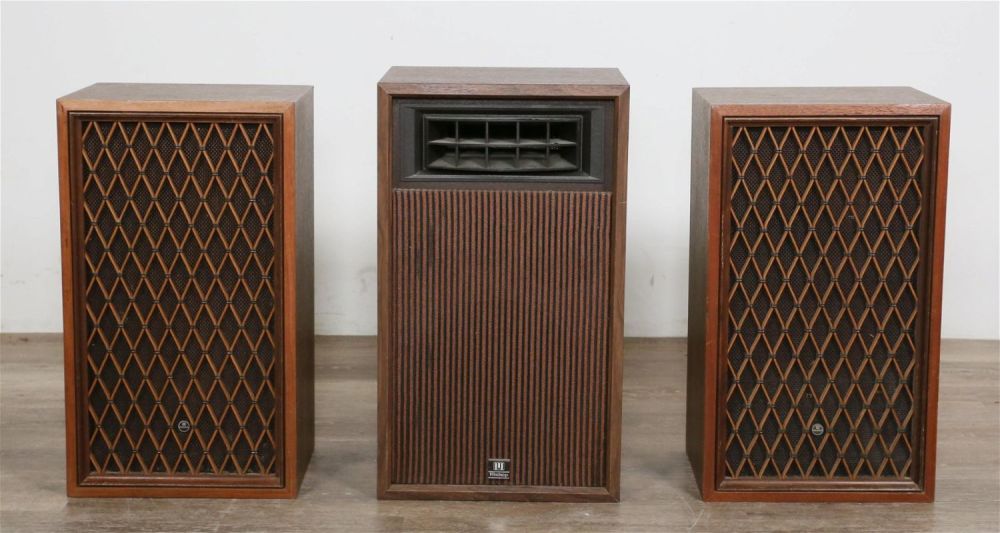 Lot 247: 3 Mid Century Bookcase Speakers