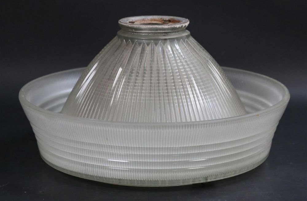 Lot 252: Vintage Industrial Holophane Shade