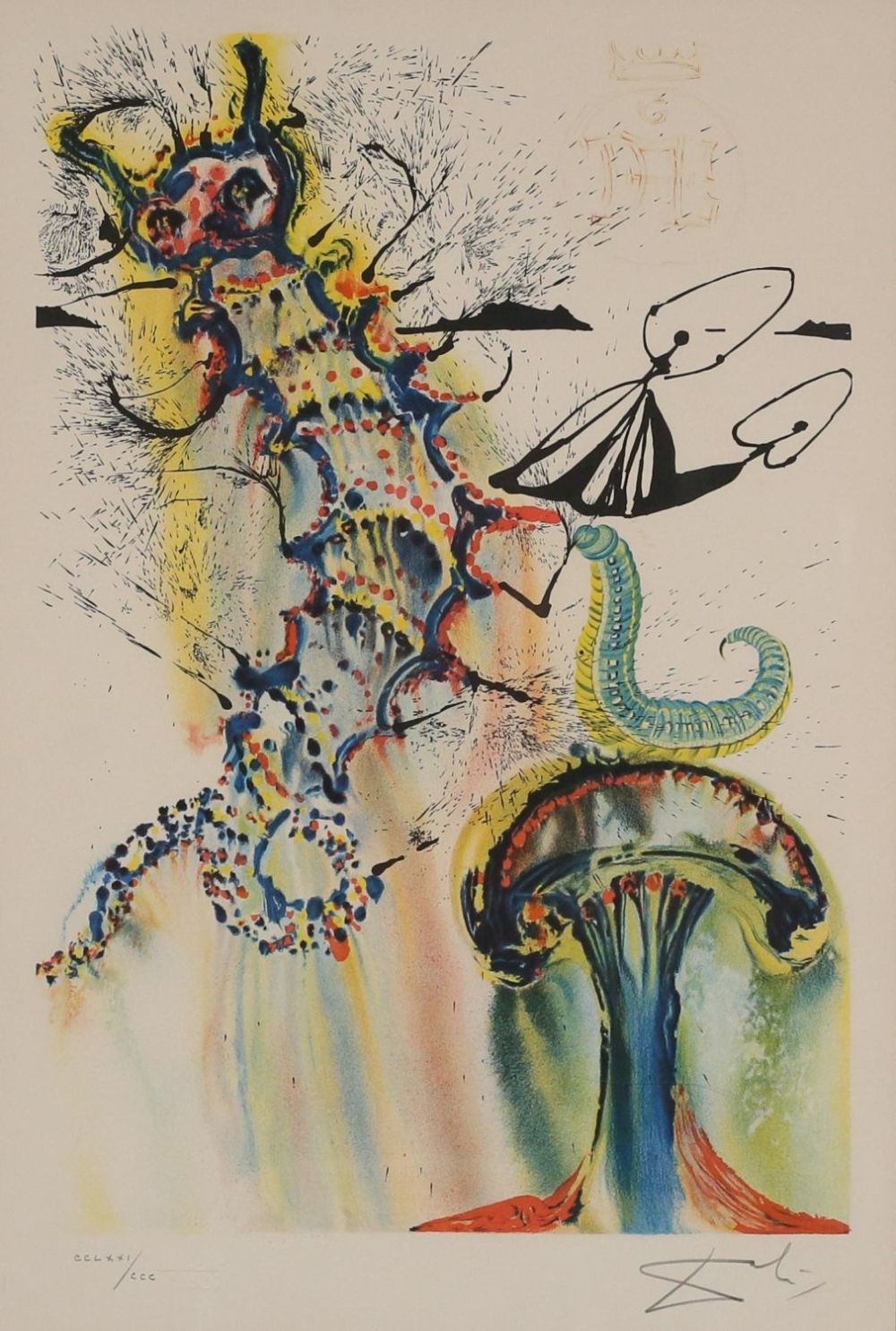 Lot 191: Salvador Dali Lithograph Advice From a Caterpillar