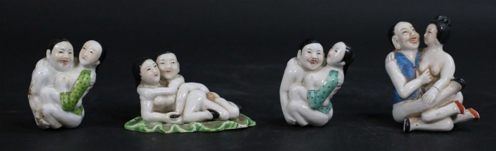 Lot 223: 4 Erotic Chinese Porcelain Figures