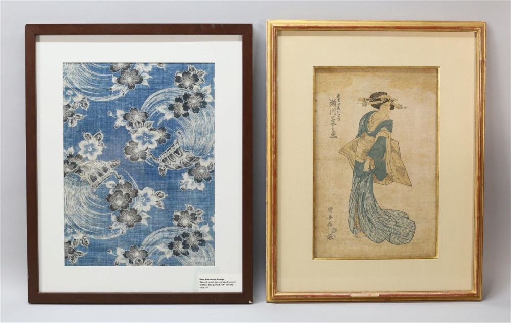 Lot 236: Japanese Block Print & Katazome Textile