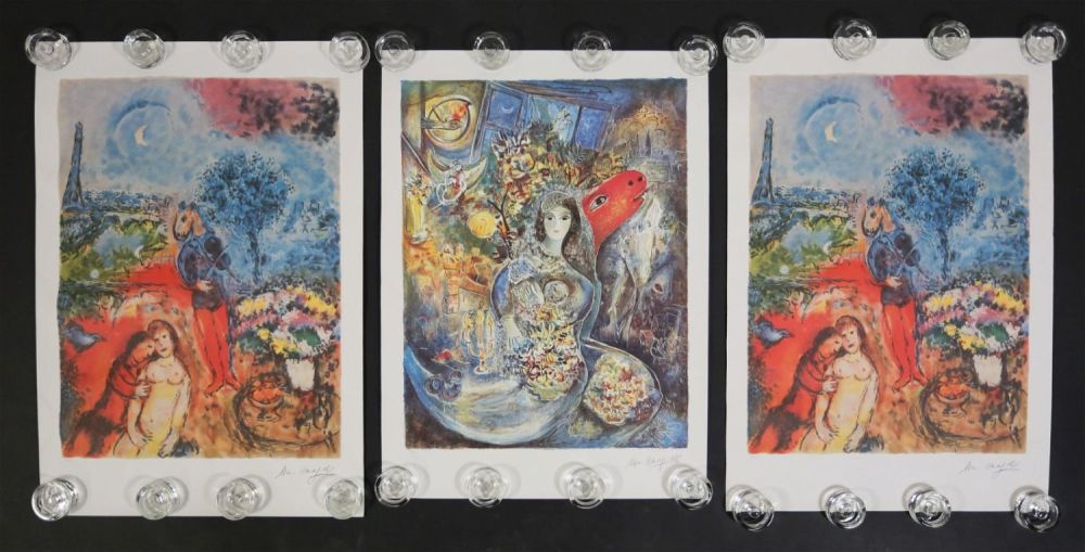 Lot 260: 3 Prints After Marc Chagall Serenade & Bella